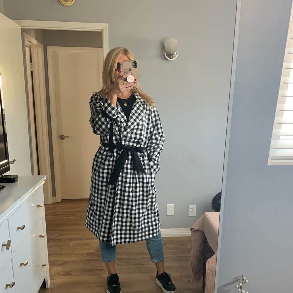 Buffalo check raincoat/trench